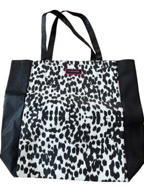 Victoria’s Secret Leopard Print Tote Large Black White Carryall Bag